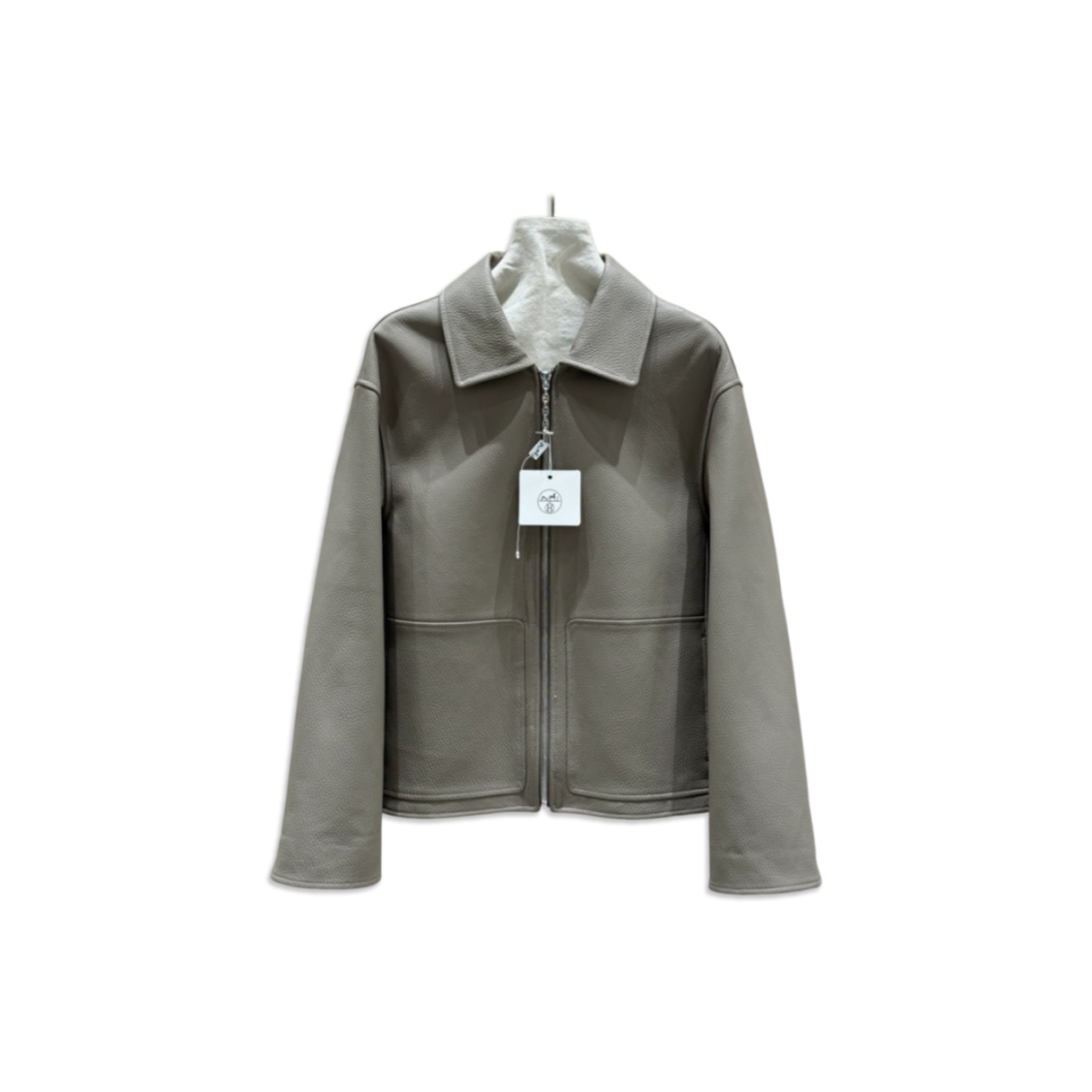 H**me5 collared leather jacket
